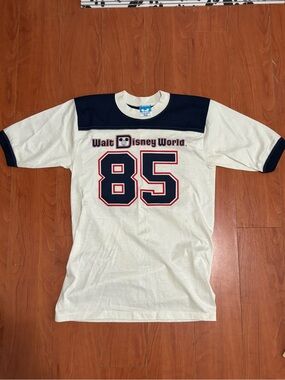 VTG 80’s Walt Disney World 85 Football Jersey Ringer Tee Size Small